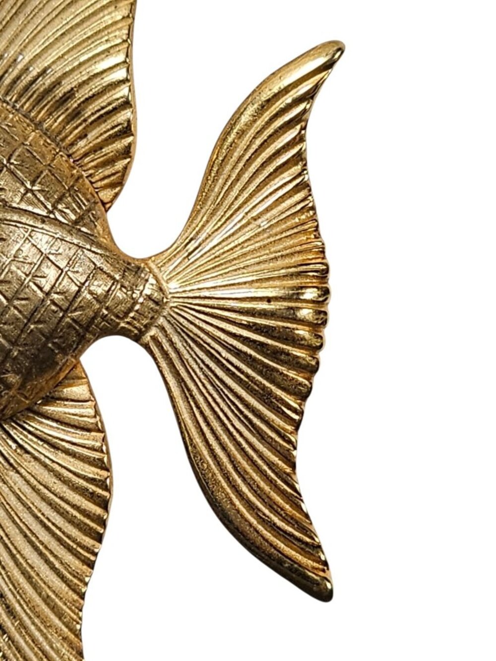 GIOVANNI VINTAGE ESTATE GOLD PLATED TROPICAL ANGEL FISH BROOCH PIN - Picture 5 of 6